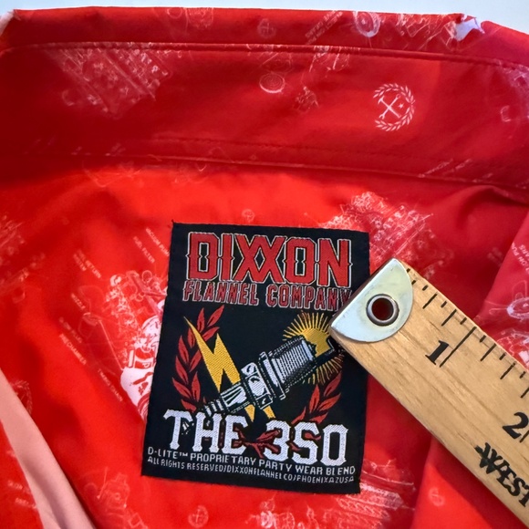 Dixxon Flannel Co The 350Vibrant Red Mechanic Party Button Up Shirt Mens 2XL NWT - Picture 4 of 5